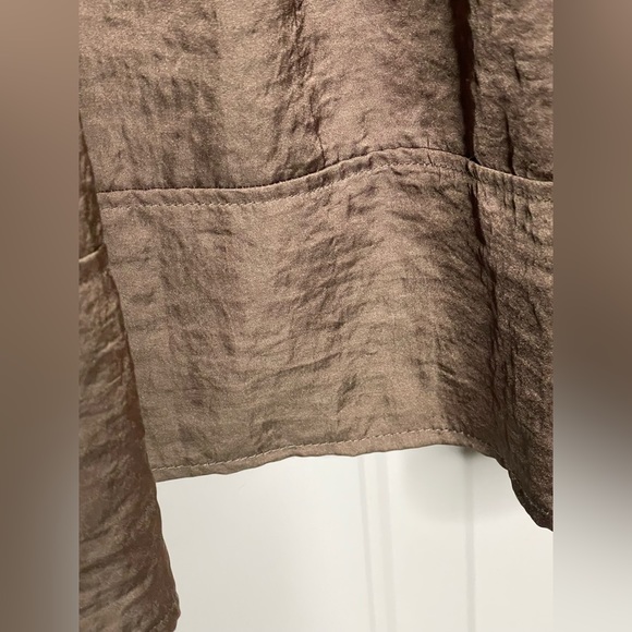 Lane Bryant 18/20 Brown wide elastic waist band Hi-Lo Skirt - Picture 2 of 6